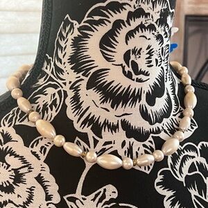 Vintage Marvella Pearls Strand‎ with Gold Details Spacer Beads